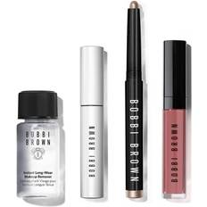 Bobbi Brown Smink Ögon Essential Lip & Eye Kit LongWear Cream Shadow Stick i Glimmer 1,6 g Smokey Eye Mascara 5,9 ml Crushed Oil Infused Gloss i färgen New Romantic 6 ml Instant LongWear Makeup Remover 30 ml 1 Stk