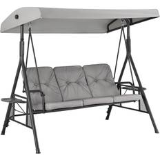 Beige Canopy Porch Swings Livivo GREY 3-Seater Garden Swing