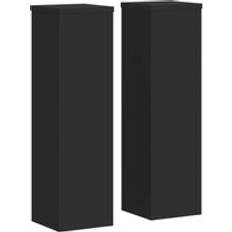 Planters Accessories vidaXL Plant Stand 2pcs Black Engineered Wood