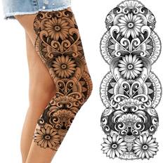 Black Body Makeup Tatodays temporary tatoo women stick on daisy sun flowers flora adult tempora. Black 0.07 Pounds