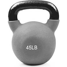 Kettlebells RitFit RitFit Neoprene Coated Solid Cast Iron Kettlebell Great for Full Body Workout, Cross-Training, Weight Loss & Strength Training 5/10/15/20/25/30/35/40/45/50 LB 45LBGray）