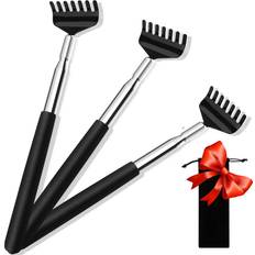 Bath Brushes Black Telescopic Back Scratcher, ELASO Portable Extendable Stainless Steel Back Scratchers Beautiful Carry