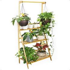 Planters Accessories Bed Bath & Beyond FATIVO 39.4 Large 3 Tier Plant Stand Rack Bamboo Ladder Flower