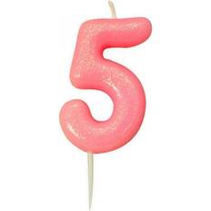 Anniversary House Glitter 5th Birthday Pick Candles