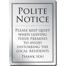 Silver Workplace Signs Leave Premises Quietly Polite Notice Sign Pub Bar