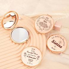 Rose Gold Makeup Mirrors Shein PC mm Rose Gold Plated Round Double Sided Cosmetic Mirror Beautifully Customized For A Special Her Suitable For Mothers Day Birthdays And All Kinds Of