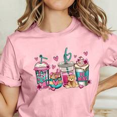 Shein T-shirts Shein Summer Casual Cartoon Printed ShortSleeved TShirt