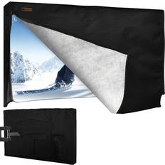 Outdoor TV Cover for Winter 60-65 Inch Felt Scratch Resistant Lining, 600D Oxford Weatherproof TV Screen Protector, Waterproof Zipper, Velcro Bottom, Outside Television Enclosure for Flat Screen TV