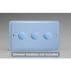 Wall Dimmers Varilight 3-Gang Matrix Kit For Rotary Dimmers Twin Plate in Duck Egg Blue
