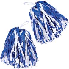 Rood Feestjurken Rubies 2x Cheerballs/Pompoms in het blauw/wit