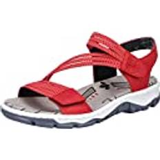 Kunstleder Sandalen Rieker Trekkingsandale Damen rot