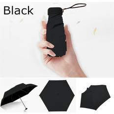 Umbrellas SRJ STAR black Coating Parasol 5 Fold Sun Umbrella Pocket Compact Mini Umbrella Rain Not Specified