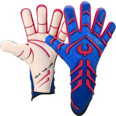 Blue Goalkeeper Gloves Renegade GK Apex Afterburn Professional Strapless Goalie Gloves 4mm EXT Contact Grip Blue & Pink Soccer Goalkeeper Gloves Size 7, Youth, Junior, Evo Neg. Cut, Level 5.5