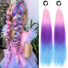 Ponytails Shein pcsPack inch Kids Ponytail Extension With Hair Tie Pink Crazy Hair Day Colored