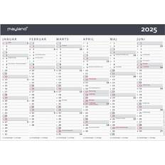 Mayland 2025 Moderne kontorkalender, A4