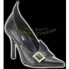 Witches Shoes Fancy Dress Pleaser Halloween Wit02 Witch/Devil/Vamp Shoes Black Pu