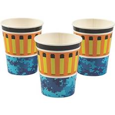 Multicolored Plastic Cups Oriental Trading 8 Pc Dart Battle Party Camouflage Paper Cups 3" 9 oz