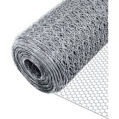 Argent Clôtures Vounot Grillage A Poule Renforcée 1x50m Maille 13mm Hexagonal Triple Torsion Clôture Résistant Poulailler Jardin Grillage Pour Élevage