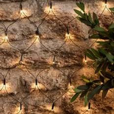 Garden & Outdoor Environment Lights4fun 100 Warm White LED Solar Net Light Green Cable Solar