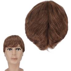 Men Wigs Brrnoo wig brown male guy short layered straight