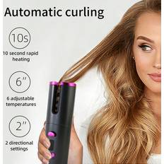 Cordless hair curler Shein Automatic Curling Iron Cordless Auto Hair Curler Ceramic Rotating Hair Curler With