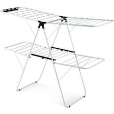 Clothing Care Costway 2-Level Foldable Clothes Drying Rack with Adjustable Gullwing