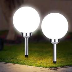 Geezy Solar Outdoor Garden Stake Light 2 Dawn Globe