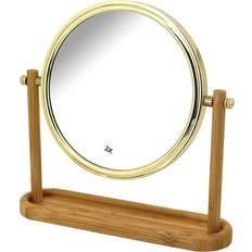 Gold Makeup Mirrors Bamboo Base Cosmetic Mirror Gold