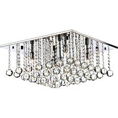 Chrome Ceiling Flush Lights Mercer41 Dar Abacus 5 Crystal Ceiling Flush Light