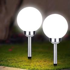 Geezy Solar Outdoor Garden Stake Light 2 Dawn Globe