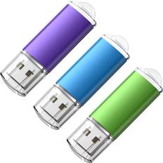 Memory Cards & USB Flash Drives Kootion 32GB USB Stick Flash Drive 3 Pack Memory Stick 2.0 Swivel Design Thumb Drive Jump Drive Pen Drive USB Key 32GB, 3 Mixed Colors