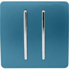 Blue Switches Trendi Switch 2 Gang Artistic Modern Glossy Tactile Home Automation Ocean Blue