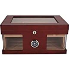 Humidor kista visningsfönster brun