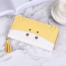 Wallets & Key Holders Veishet Pink Long New Wallet Solid Color Splicing Cow Shape Horizontal Wallet