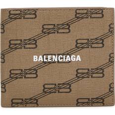 Wallets & Key Holders Balenciaga BB Monogrammed Leather Wallet - Beige