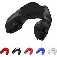 Martial Arts Protection SAFEJAWZ Mouthguard for Braces, One Re-Mouldable Mouth Guard with Case for Boxing, Basketball, Football, MMA, Lacrosse, Hockey and All Contact Sports Black
