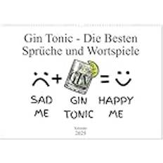 Bürobedarf Calvendo Gin & Tonic Die Besten Sprüche Wortspiele Wandkalender