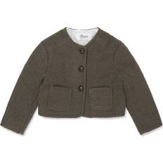 Kids Tabitha Textured Wool Jacket, 10A Brown Size 10A