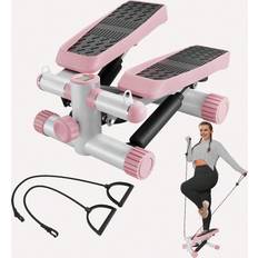 Steppers Shein Pouseayar Fitness Stepper Stepper With Resistance Bands Mini Stepper With Lb Load Capacity Hydraulic Fitness Stepper With LCD Display No Assembly Req