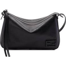 Ikonisk FF Crossbody Uld Taske Med Pynt - Sort