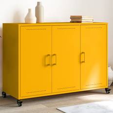 Yellow Cabinets vidaXL Dresser with Wheels Sideboard
