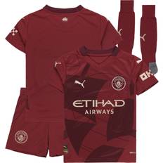 Junior Football Kits Puma Manchester City FC 2024/25 Third Kit Children Red Kids 3-4Y