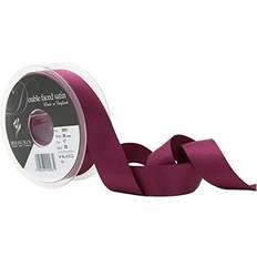 Christmas Gift Wrap Ribbons Berisfords Double FACE Poly Satin Ribbon, Wine, 25 mm