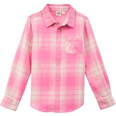 L Shirts Outdoor Kids Flannel Long-Sleeve Shirt for Pink/Cream