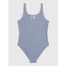 Tommy Hilfiger Swimsuits Children's Clothing Tommy Hilfiger Girls' Kids' Stripe Seersucker Swimsuit Blue 12-14 Seersucker Indigo Blue/ White 12-14