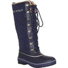 Kunstpelz Hohe Stiefel HV Polo Stiefel Frau Glaslynn Bleu