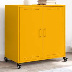 Yellow Sideboards vidaXL Mustard Yellow 68.5x39x72cm Cold Rolled Sideboard