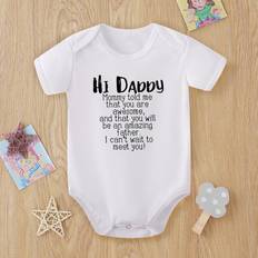 Cheap Bodysuits Shein Baby Boy Slogan Graphic Popper Bodysuit