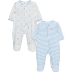 Long Sleeves Pajamases Little Me Boys' Cuddles Footies, Pack Baby Blue Newborn