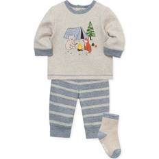 Other Sets Little Me Baby Boys Campsite Top, Joggers & Socks Set Grey